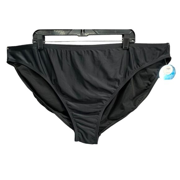 Decree Bikini Bottom Womens 3XL Black Hipster Swimsuit Medium Coverage Beach NEW - Picture 2 of 14